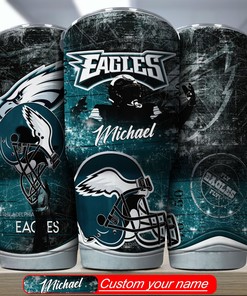 High-Quality Philadelphia Eagles Custom Name Tumbler for Die-Hard Supporters