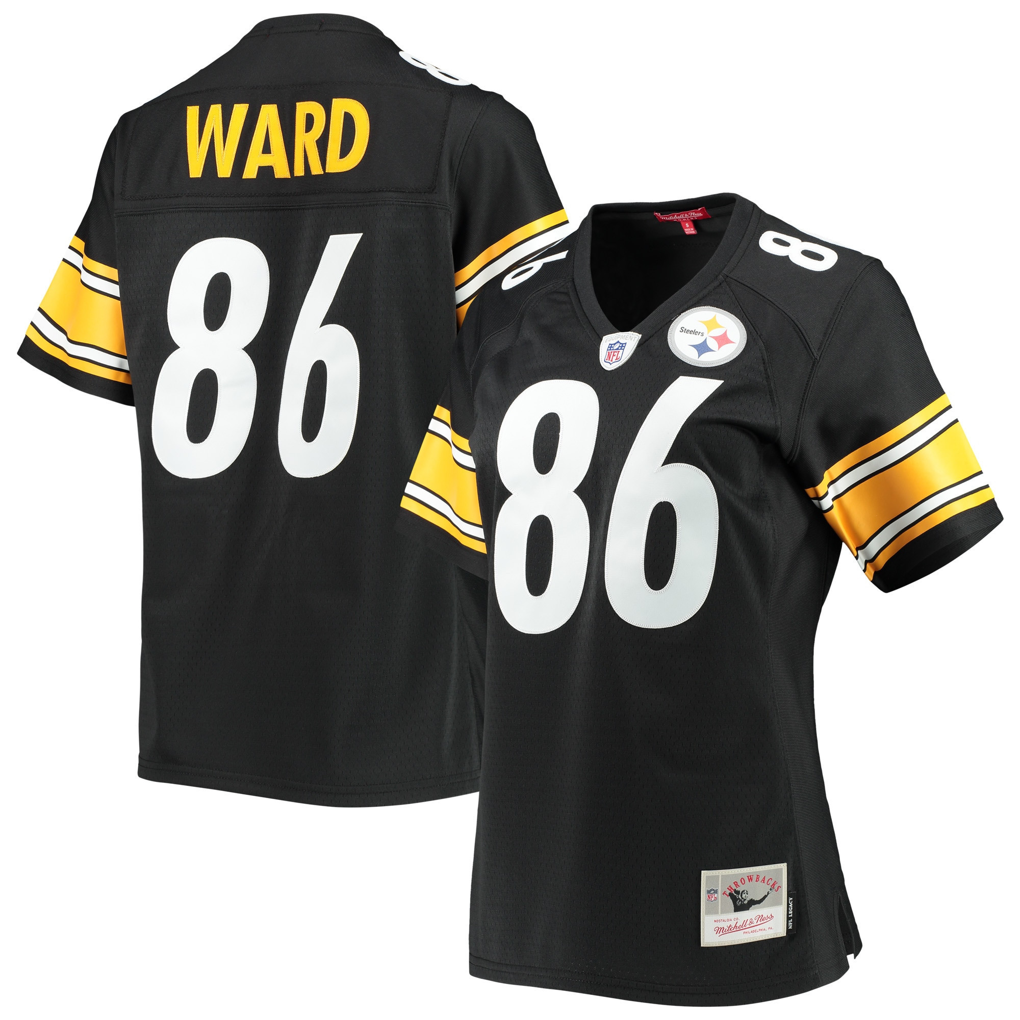Hines Ward Pittsburgh Steelers Mitchell & Ness Womens Legacy Replica Player Jersey - Black Nfl