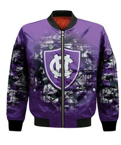 Holy Cross Crusaders Bomber Jacket Camouflage Vintage  - NCAA