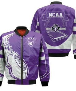 Holy Cross Crusaders Bomber Jacket  - Fire Football - NCAA