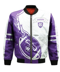 Holy Cross Crusaders Bomber Jacket Flame Ball - NCAA