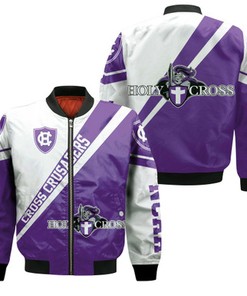 Holy Cross Crusaders Logo Bomber Jacket Cross Style - NCAA