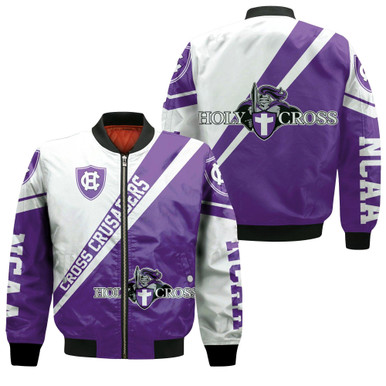 Holy Cross Crusaders Logo Bomber Jacket Cross Style - NCAA