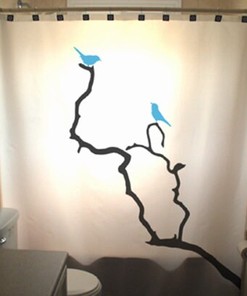 Home Decor Bird Shower Curtain Set with Matching Throw Pillow, Duvet Cover, and More