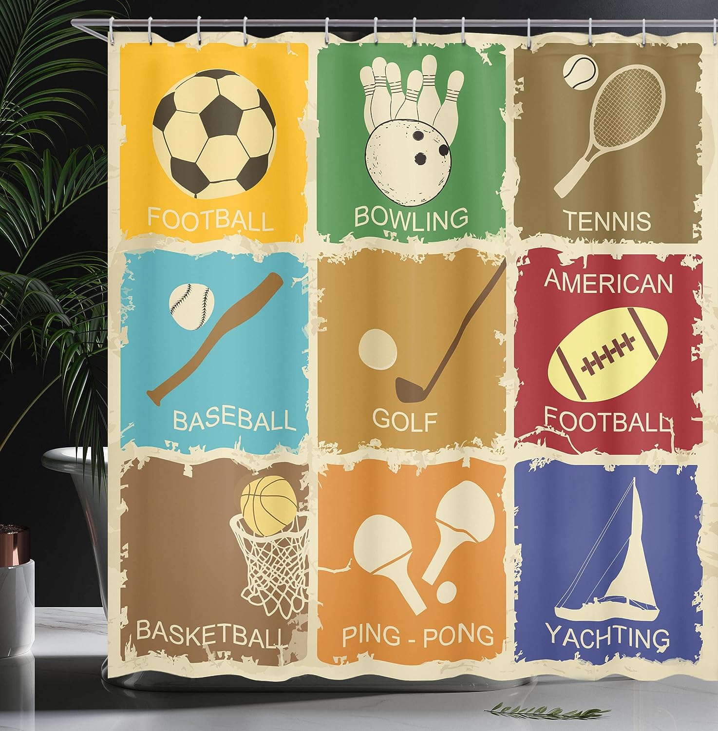 Home Decor Southwestern Shower Curtain, Ethnic Zigzag Bathroom Curtain