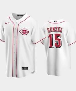 Home Reds 15 Nick Senzel White Jersey