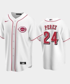 Home Reds 24 Tony Perez White Jersey
