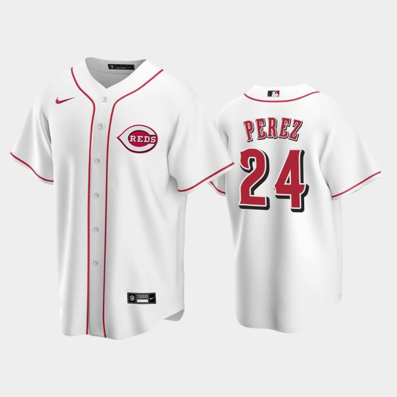Home Reds 24 Tony Perez White Jersey
