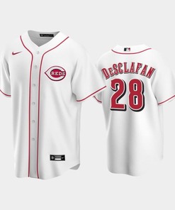 Home Reds 28 Anthony DeSclafani White Jersey
