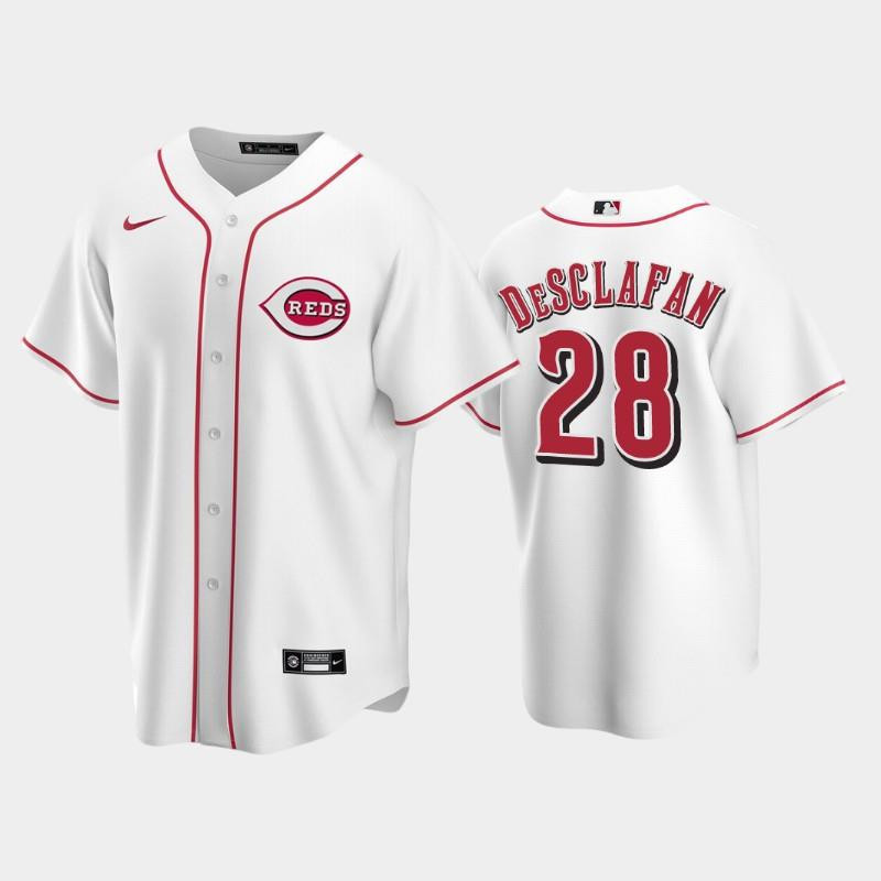 Home Reds 28 Anthony DeSclafani White Jersey