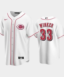 Home Reds 33 Jesse Winker White Jersey