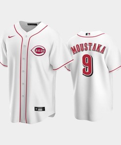 Home Reds 9 Mike Moustakas White Jersey