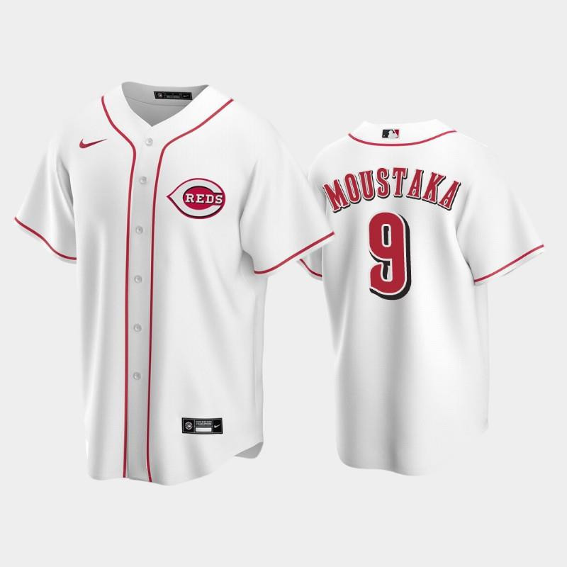 Home Reds 9 Mike Moustakas White Jersey