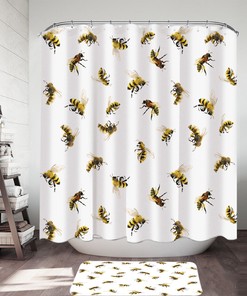 Honey Bee Cute Shower Curtain for Bathroom Decor - Charming and Durable