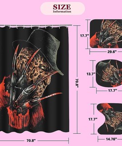 Horror Waterproof Shower Curtain Set for Scary Bathroom Decor