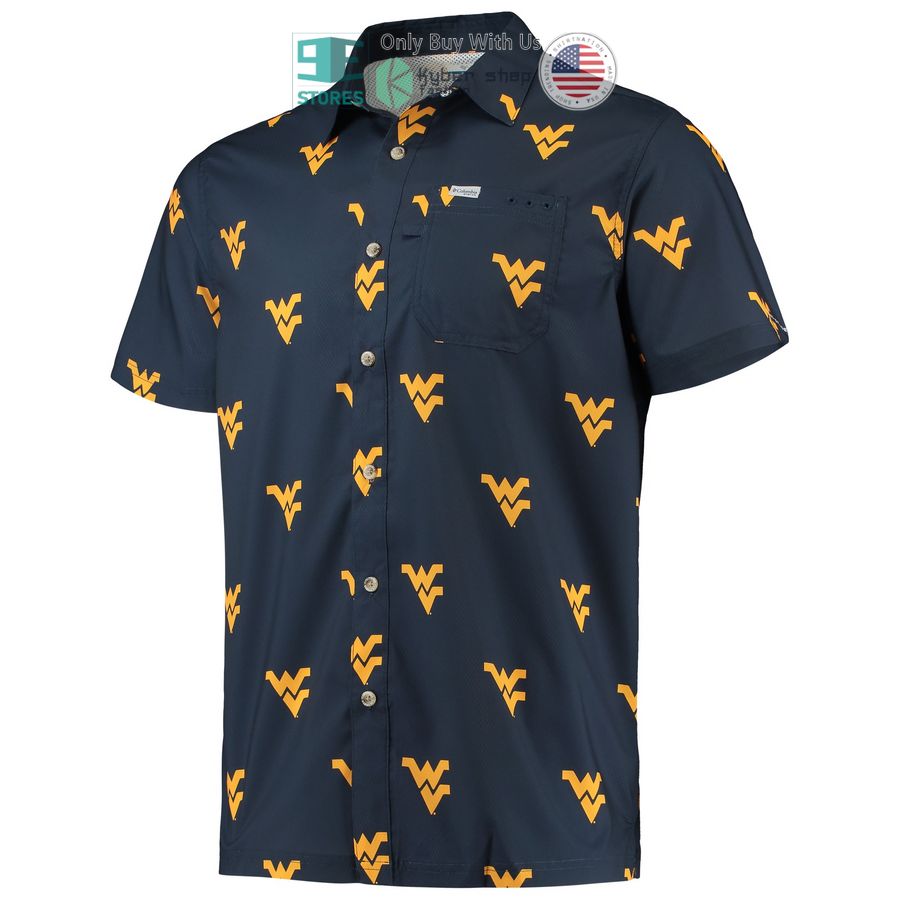 Hot West Virginia Mountaineers Columbia Super Slack Tide Navy Hawaii Shirt