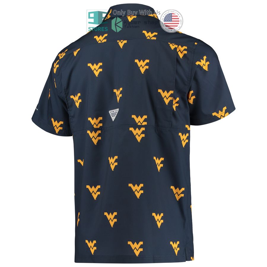 Hot West Virginia Mountaineers Columbia Super Slack Tide Navy Hawaii Shirt