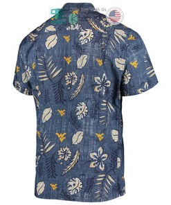 Hot West Virginia Mountaineers Wes & Willy Vintage Floral Navy Hawaii Shirt