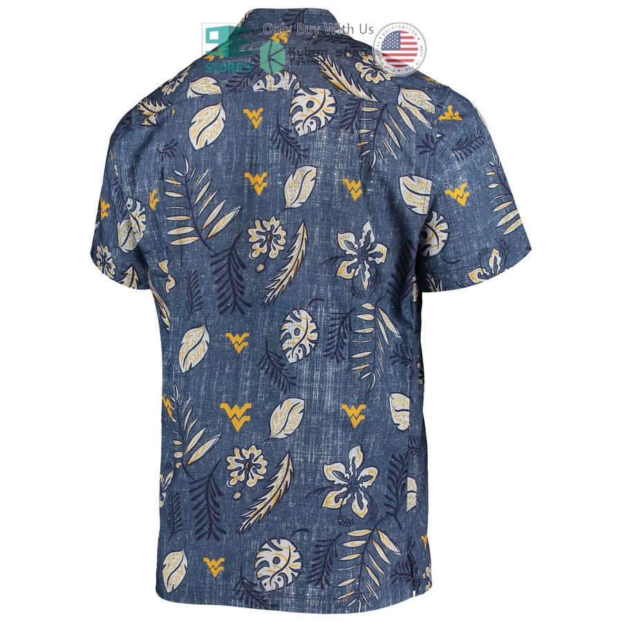 Hot West Virginia Mountaineers Wes & Willy Vintage Floral Navy Hawaii Shirt