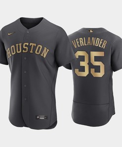 Houston Astros 35 Justin Verlander 2022-23 All-Star Game Charcoal Jersey