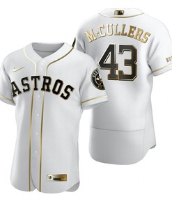 Houston Astros #43 Lance Mccullers Mlb Golden Brandedition White Jersey Gift For Astros Fans