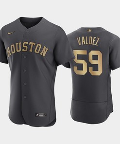 Houston Astros 59 Framber Valdez 2022-23 All-Star Game Charcoal Jersey