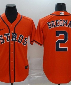 Houston Astros Alex Bregman #2 2020 Mlb Orange Jersey