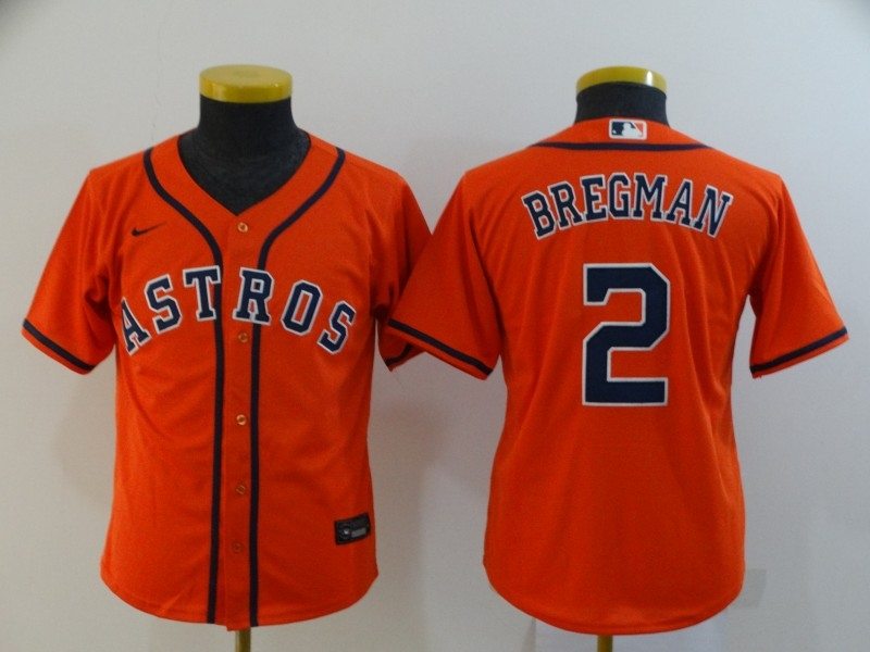 Houston Astros Alex Bregman #2 2020 Mlb Orange Jersey