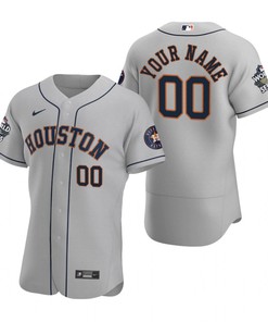 Houston Astros Custom 00 Gray 2022-23 World Series Jersey