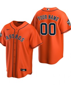 Houston Astros Custom 00 Orange 2022-23 World Series Jersey