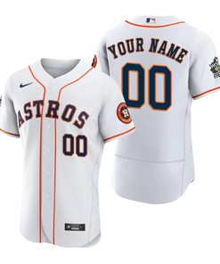 Houston Astros Custom 00 White 2022-23 World Series Jersey