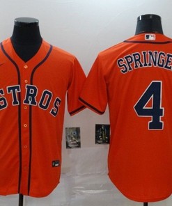 Houston Astros George Springer #4 2020 Mlb Orange Jersey