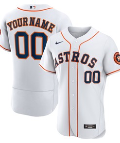 Houston Astros Home Authentic Custom Jersey - White Custom Jerseys Mlb