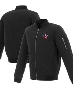 Houston Astros JH Design 2019 Stars and Stripes Bomber Jacket with Embroidered Logo - Black