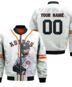 Houston Astros Jose Altuve 27 Player White Jersey 3D Allover Style Gift For Astros Fans Bomber Jacket