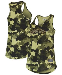 Houston Astros New Era Womens 2022 Mlb Armed Forces Day Camo Racerback Tank Top - Green