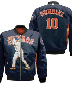 Houston Astros Yuli Gurriel 10 Dark Blue Jersey Style Gift For Astros Fans Bomber Jacket