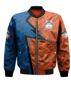 Houston Baptist Huskies Bomber Abstract Pattern Sport- NCAA