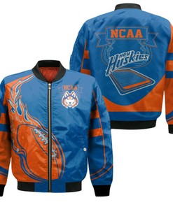 Houston Baptist Huskies Bomber Jacket  - Fire Football - NCAA