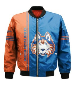Houston Baptist Huskies Bomber Jacket Half Style - NCAA