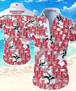 Houston Cougars Floral Pattern Hawaiian Shirts