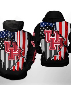 Houston Cougars NCAA US Flag 3D All Over Print Hoodie, Zip-Up Hoodie