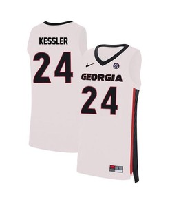 Houston Kessler 24 Elite Georgia Bulldogs Basketball Jersey White