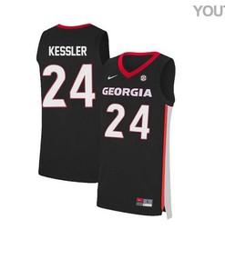 Houston Kessler 24 Elite Georgia Bulldogs Basketball Youth Jersey - Black