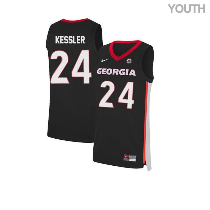 Houston Kessler 24 Elite Georgia Bulldogs Basketball Youth Jersey - Black