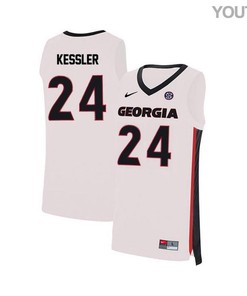 Houston Kessler 24 Georgia Bulldogs Elite Basketball Youth Jersey - White