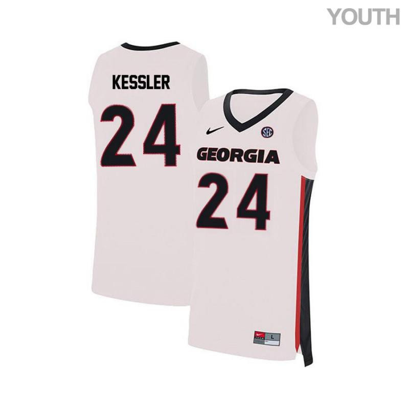 Houston Kessler 24 Georgia Bulldogs Elite Basketball Youth Jersey - White