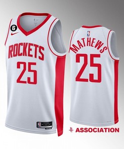 Houston Rockets 2022-23 Garrison Mathews 25 Association Edition White Jersey Swingman