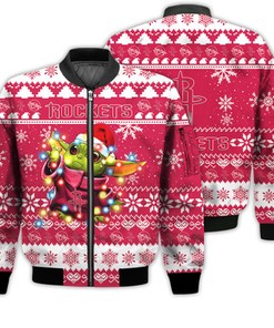 Houston Rockets Baby Yoda Star Wars Sports Football American Ugly Christmas Gifts Unisex 3D Bomber Jacket