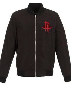Houston Rockets JH Design Lightweight Nylon Full-Zip Bomber Jacket - Black